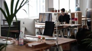 office space with computers