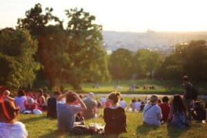people in a park